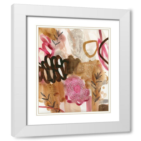 Petals and Fronds White Modern Wood Framed Art Print with Double Matting by Horn, Laura