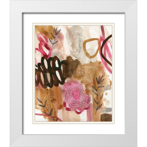 Petals and Fronds White Modern Wood Framed Art Print with Double Matting by Horn, Laura