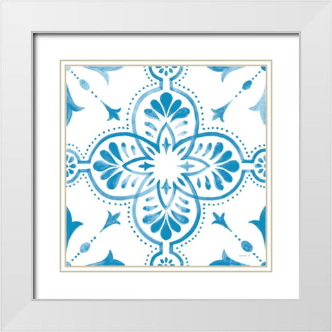 Blooming Orchard Tile I White Modern Wood Framed Art Print with Double Matting by Nai, Danhui