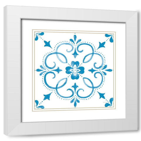 Blooming Orchard Tile II White Modern Wood Framed Art Print with Double Matting by Nai, Danhui