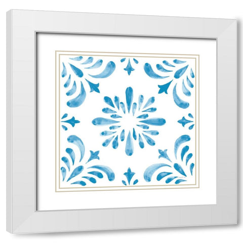 Blooming Orchard Tile III White Modern Wood Framed Art Print with Double Matting by Nai, Danhui