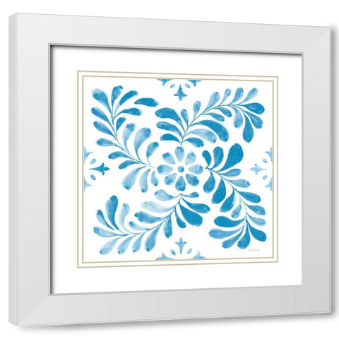 Blooming Orchard Tile V White Modern Wood Framed Art Print with Double Matting by Nai, Danhui