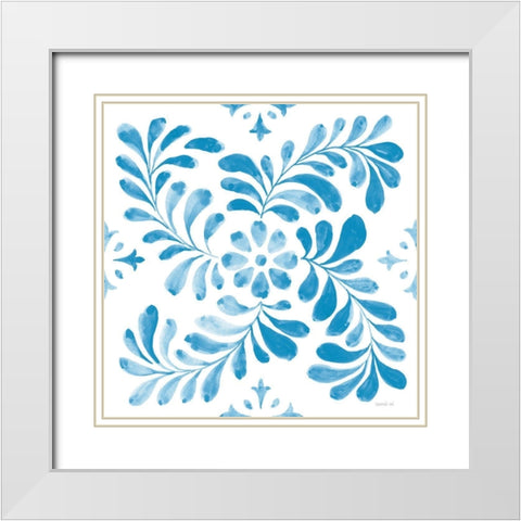 Blooming Orchard Tile V White Modern Wood Framed Art Print with Double Matting by Nai, Danhui
