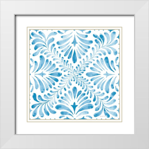 Blooming Orchard Tile VI White Modern Wood Framed Art Print with Double Matting by Nai, Danhui