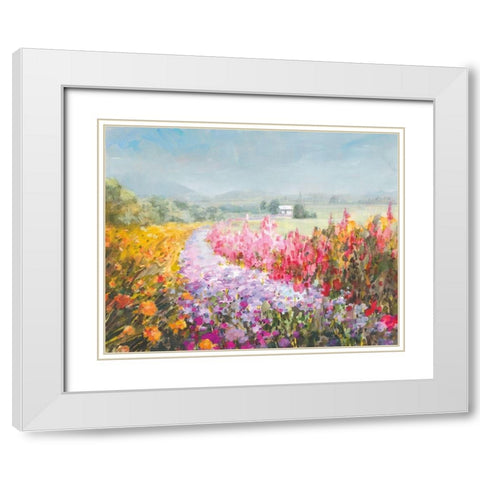 Drift Garden White Modern Wood Framed Art Print with Double Matting by Nai, Danhui