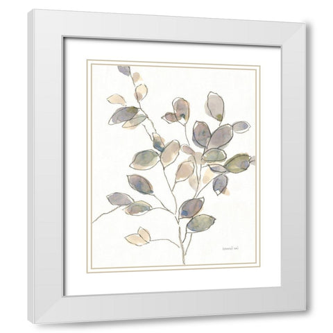 Transparent Branch White Modern Wood Framed Art Print with Double Matting by Nai, Danhui