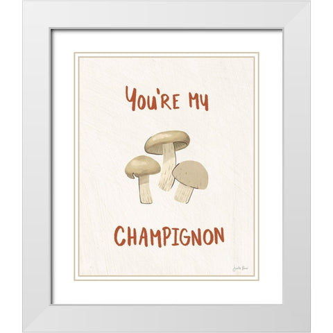 Mushroom Madness II White Modern Wood Framed Art Print with Double Matting by Penner, Janelle