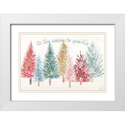 Holiday Sparkle I White Modern Wood Framed Art Print with Double Matting by June, Dina