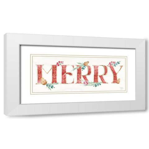 Holiday Sparkle V White Modern Wood Framed Art Print with Double Matting by June, Dina