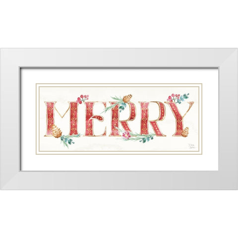 Holiday Sparkle V White Modern Wood Framed Art Print with Double Matting by June, Dina