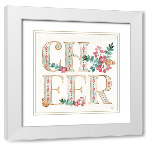 Holiday Sparkle VI White Modern Wood Framed Art Print with Double Matting by June, Dina