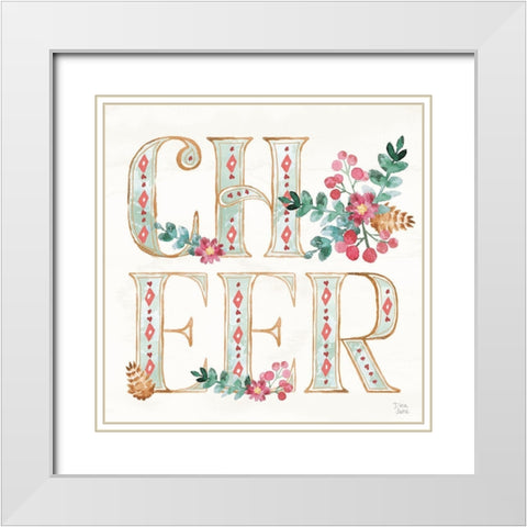 Holiday Sparkle VI White Modern Wood Framed Art Print with Double Matting by June, Dina