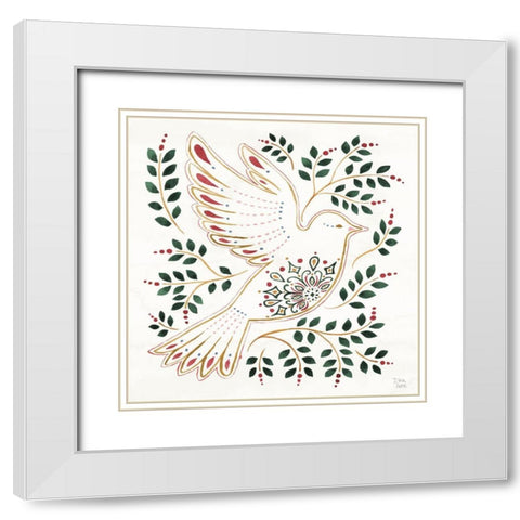 Holiday Sparkle VIII White Modern Wood Framed Art Print with Double Matting by June, Dina