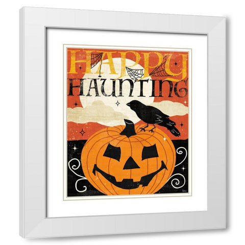Halloween is Calling IV White Modern Wood Framed Art Print with Double Matting by Charron, Veronique
