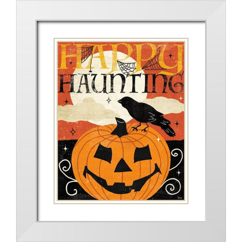 Halloween is Calling IV White Modern Wood Framed Art Print with Double Matting by Charron, Veronique