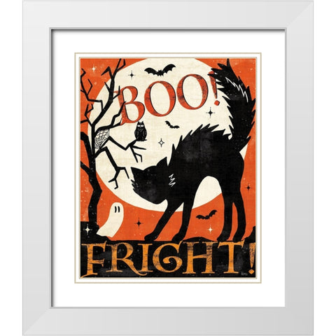 Halloween is Calling V White Modern Wood Framed Art Print with Double Matting by Charron, Veronique