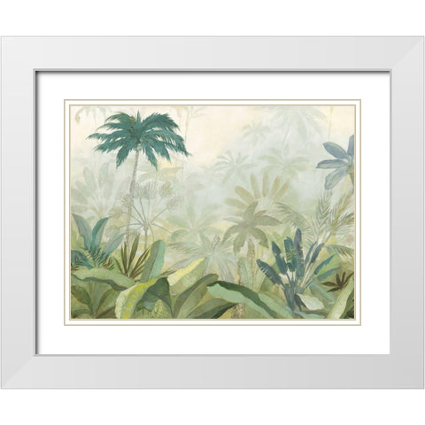 Lush Tropics Blue White Modern Wood Framed Art Print with Double Matting by Purinton, Julia