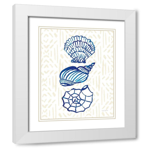 Salty Waves I White Modern Wood Framed Art Print with Double Matting by Charro, Mercedes Lopez