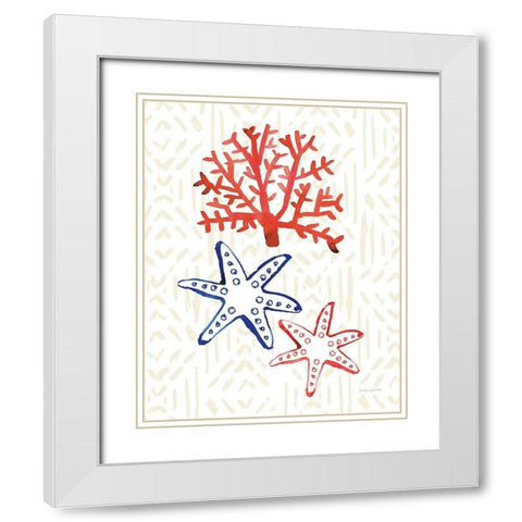 Salty Waves II White Modern Wood Framed Art Print with Double Matting by Charro, Mercedes Lopez