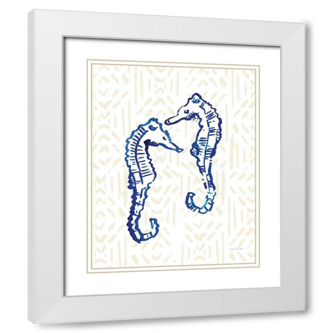 Salty Waves IV White Modern Wood Framed Art Print with Double Matting by Charro, Mercedes Lopez