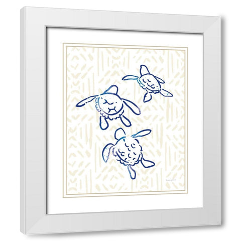 Salty Waves VI White Modern Wood Framed Art Print with Double Matting by Charro, Mercedes Lopez