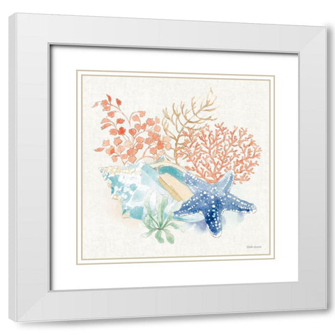Seaside III White Modern Wood Framed Art Print with Double Matting by Grove, Beth