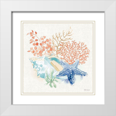 Seaside III White Modern Wood Framed Art Print with Double Matting by Grove, Beth