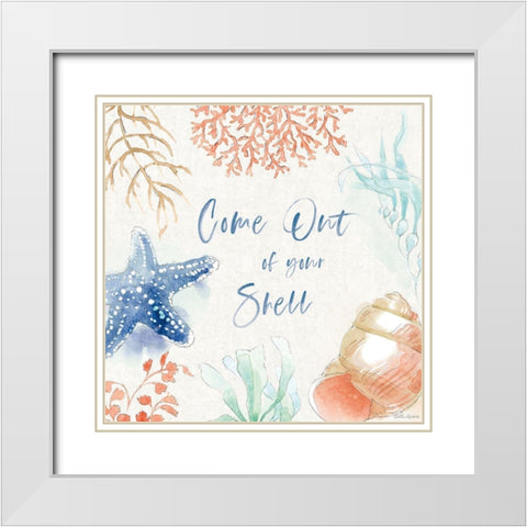 Seaside XII White Modern Wood Framed Art Print with Double Matting by Grove, Beth