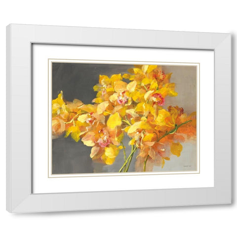 Orchid Dreaming White Modern Wood Framed Art Print with Double Matting by Nai, Danhui