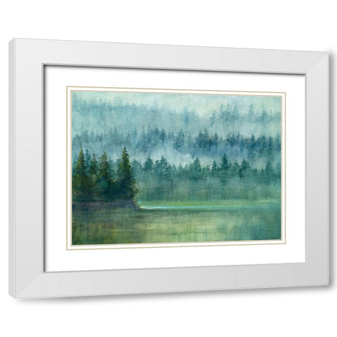 Around the Point White Modern Wood Framed Art Print with Double Matting by Nai, Danhui