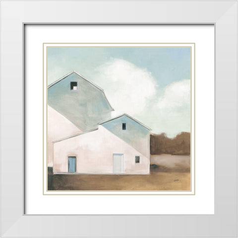 Barn Shadows Neutral White Modern Wood Framed Art Print with Double Matting by Purinton, Julia