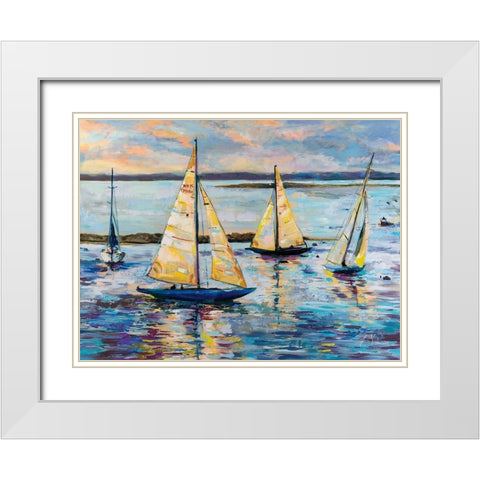 Out for the Day White Modern Wood Framed Art Print with Double Matting by Vertentes, Jeanette