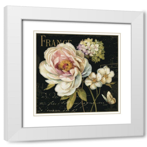 Marche de Fleurs on Black White Modern Wood Framed Art Print with Double Matting by Audit, Lisa