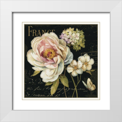 Marche de Fleurs on Black White Modern Wood Framed Art Print with Double Matting by Audit, Lisa