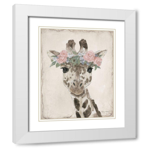 Flower Friends II Neutral White Modern Wood Framed Art Print with Double Matting by Adams, Emily