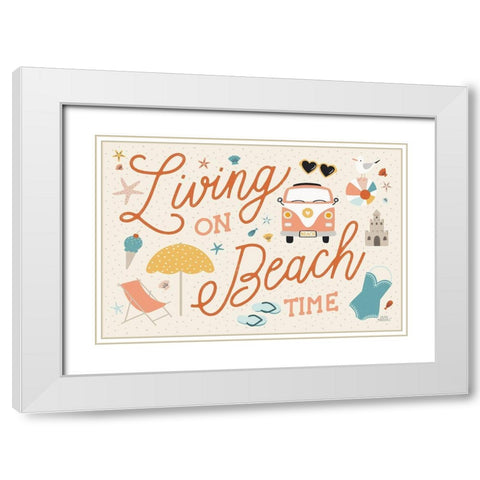 Beach Vibes I White Modern Wood Framed Art Print with Double Matting by Marshall, Laura