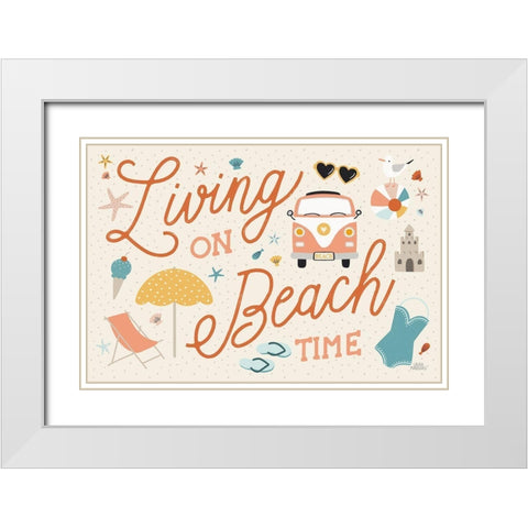 Beach Vibes I White Modern Wood Framed Art Print with Double Matting by Marshall, Laura
