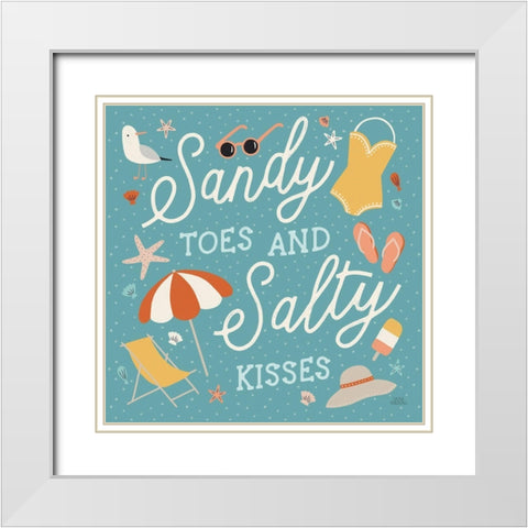 Beach Vibes II White Modern Wood Framed Art Print with Double Matting by Marshall, Laura