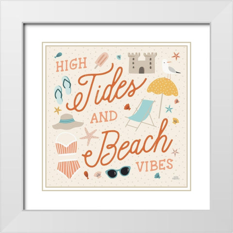Beach Vibes III White Modern Wood Framed Art Print with Double Matting by Marshall, Laura