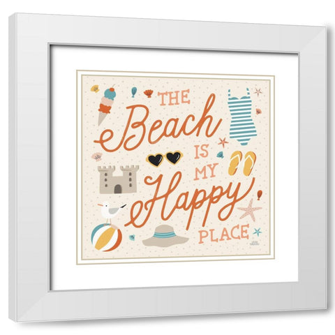 Beach Vibes IV White Modern Wood Framed Art Print with Double Matting by Marshall, Laura