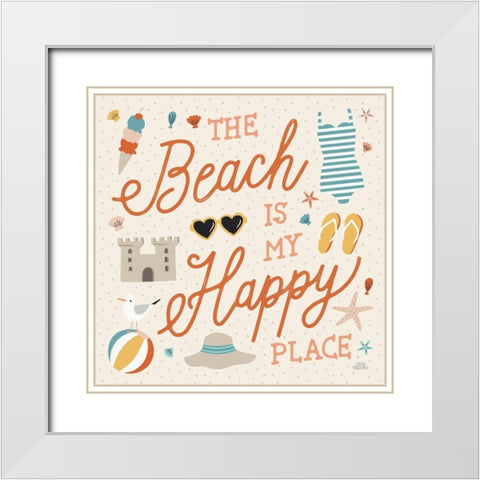 Beach Vibes IV White Modern Wood Framed Art Print with Double Matting by Marshall, Laura
