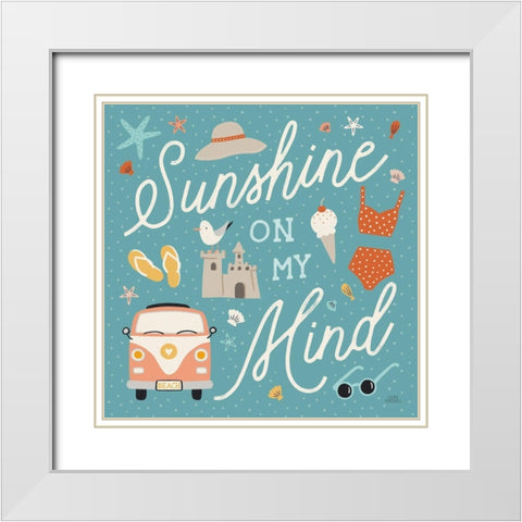 Beach Vibes V White Modern Wood Framed Art Print with Double Matting by Marshall, Laura