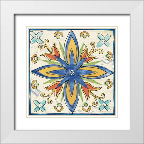 Tuscan Sun Tiles I Talavera White Modern Wood Framed Art Print with Double Matting by Tavoletti, Anne