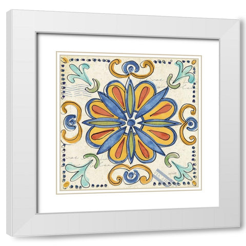 Tuscan Sun Tiles IV Talavera White Modern Wood Framed Art Print with Double Matting by Tavoletti, Anne