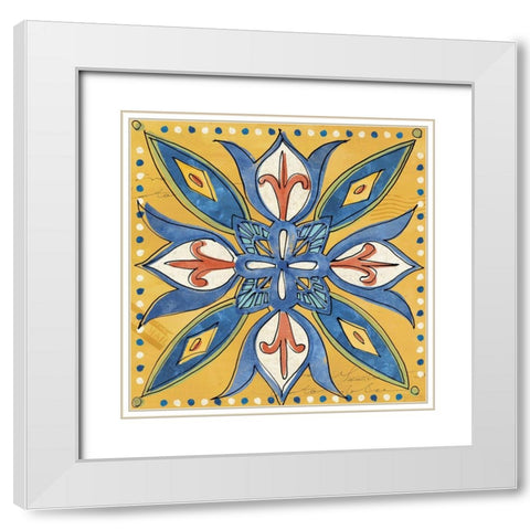 Tuscan Sun Tiles II Color Talavera White Modern Wood Framed Art Print with Double Matting by Tavoletti, Anne