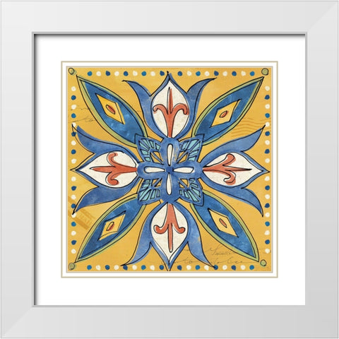 Tuscan Sun Tiles II Color Talavera White Modern Wood Framed Art Print with Double Matting by Tavoletti, Anne