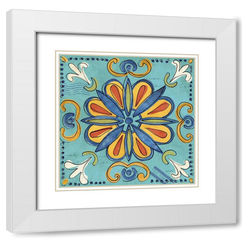 Tuscan Sun Tiles IV Color Talavera White Modern Wood Framed Art Print with Double Matting by Tavoletti, Anne