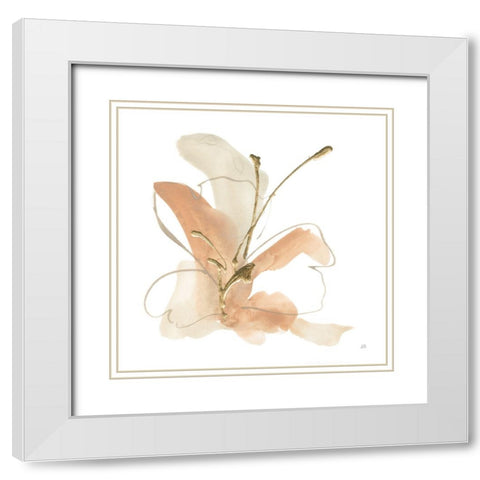 Butterfly Flower I White Modern Wood Framed Art Print with Double Matting by Paschke, Chris