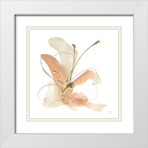 Butterfly Flower I White Modern Wood Framed Art Print with Double Matting by Paschke, Chris