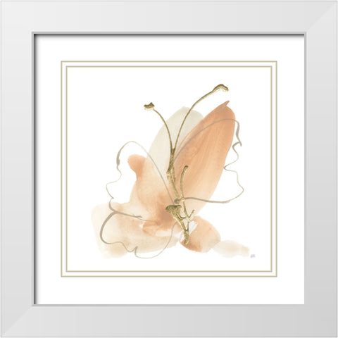 Butterfly Flower II White Modern Wood Framed Art Print with Double Matting by Paschke, Chris